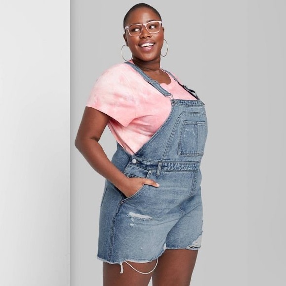 NEW wild fable denim jean shortalls overalls XXL